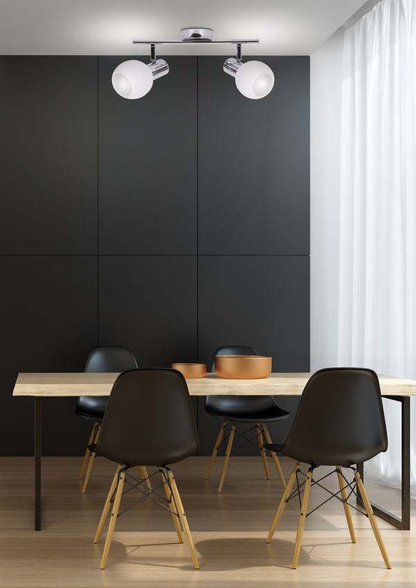 Lampa sufitowa Turno listwa ze szklanymi kloszami regulowana 2-punktowa