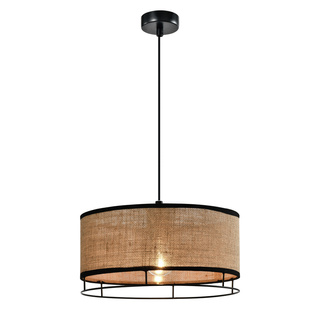 Lampa wisząca z abażurem Ardi beżowa skandynawska do salonu E27