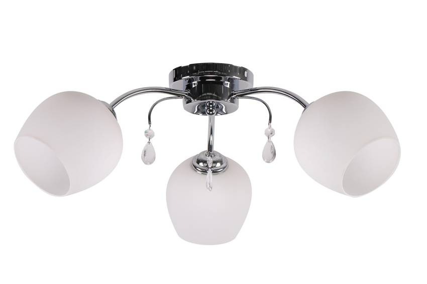 Lampa sufitowa Zachera ze szklanymi kloszami 3-punktowa do salonu