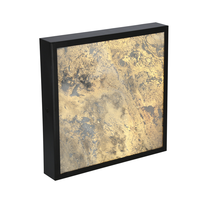 Plafon Luxan kwadratowy 29x29 czarny LED 4000K fornir kamienny