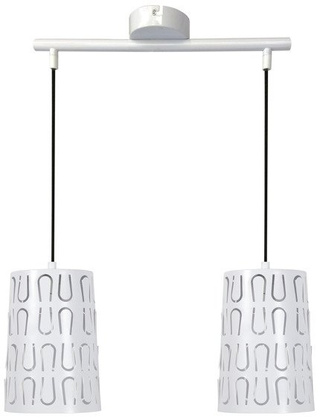 Lampa wisząca Vista podwójna metalowa biała do kuchni nad stół E27