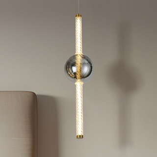 Lampa wisząca Kelly szklana złota z kloszem dymionym LED 8W 2700K do salonu