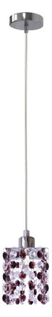 Lampa wisząca Classic kryształki chrom burgund pojedyncza do salonu G9