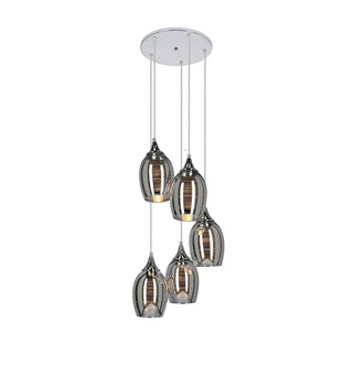 Lampa wisząca Marina szklana chromowa 5-punktowa do salonu E27 Candellux