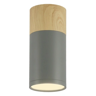 Lampa sufitowa tuba szara drewniana okrągła GU10 Candellux 2284279