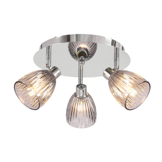 Lampa sufitowa Jeffrey okrągła ze szklanymi kloszami 3-punktowa do salonu