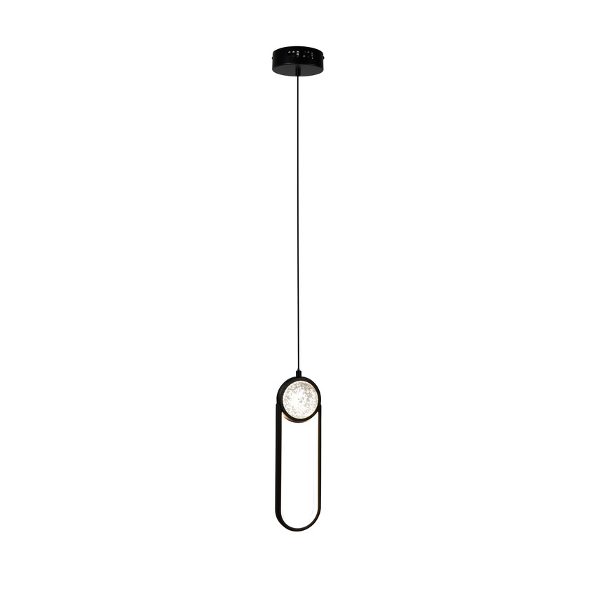 Lampa wisząca Lacrima czarna pojedyncza LED 15W 3000K do salonu nad stół
