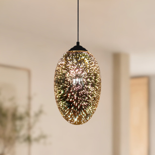 Lampa wisząca Galactic Candellux szklana czarno-złota do salonu 1xE27