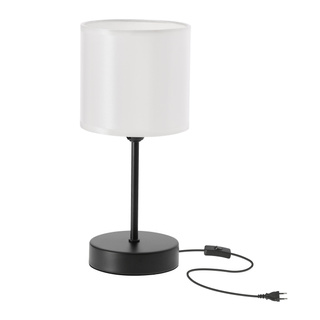 Lampka nocna Beta z abażurem białym na stolik nocny do sypialni E14