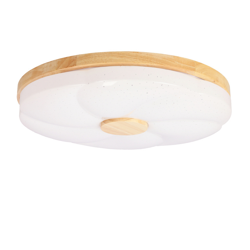 Plafon LED Fiorino okrągły 39 cm 4000K biały drewniany do salonu