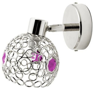 Kinkiet chrom + fiolet lampa spot Aron 91-12104