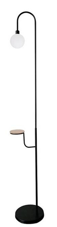 Lampa podłogowa Vanity z półką do salonu z kloszem E27 IP20