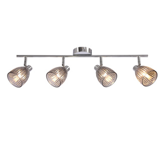 JEFFREY lampa sufitowa listwa chromowy 4x40W G9 klosz dymiony