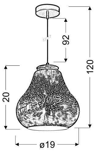Lampa sufitowa wisząca Candellux Galactic 31-56108 E27 3D - widok z bliska