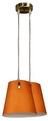 Lampa wisząca z abażurami Muscat pomarańczowa podwójna nad stół vintage