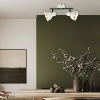 Lampa sufitowa Zumba biało-czarna 2-punktowa regulowana metalowa E14