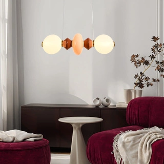 Lampa wisząca Flores ceramiczna z kolorowymi kloszami pozioma 15W LED 3000K nad stół do jadalni