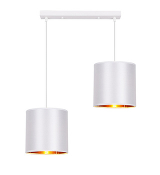 Lampa wisząca z abażurami Atlanta biała podwójna nowoczesna nad stół
