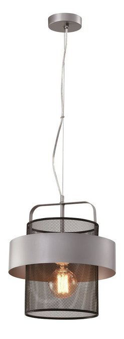 Lampa wisząca czarna/srebrna metalowy koszyk 40W E27 Fiba 31-78506