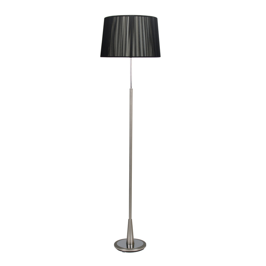 DERA LAMPA PODŁOGOWA SATYNA 1X60W E27 ABAŻUR CZARNY