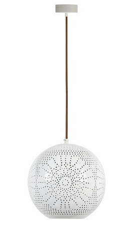 Lampa wisząca Bene kula ażurowa metalowa biała do salonu 1xE27