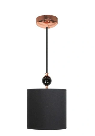 Lampa wisząca z abażurem Melba czarna miedziana do salonu