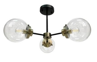 Lampa sufitowa Lens ze szklanymi kloszami 3-punktowa do salonu