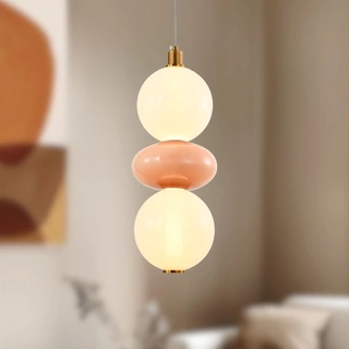 Lampa wisząca Flores szklana z ceramicznym kloszem pomarańczowa 12W LED 3000K do salonu i sypialni