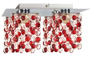 Lampa sufitowa Classic plafon ze szklanymi kryształkami 4-punktowa do salonu