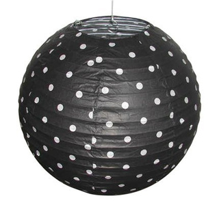 Abażur papierowy czarny w kropki kula 35cm Kokon Candellux 70-94035