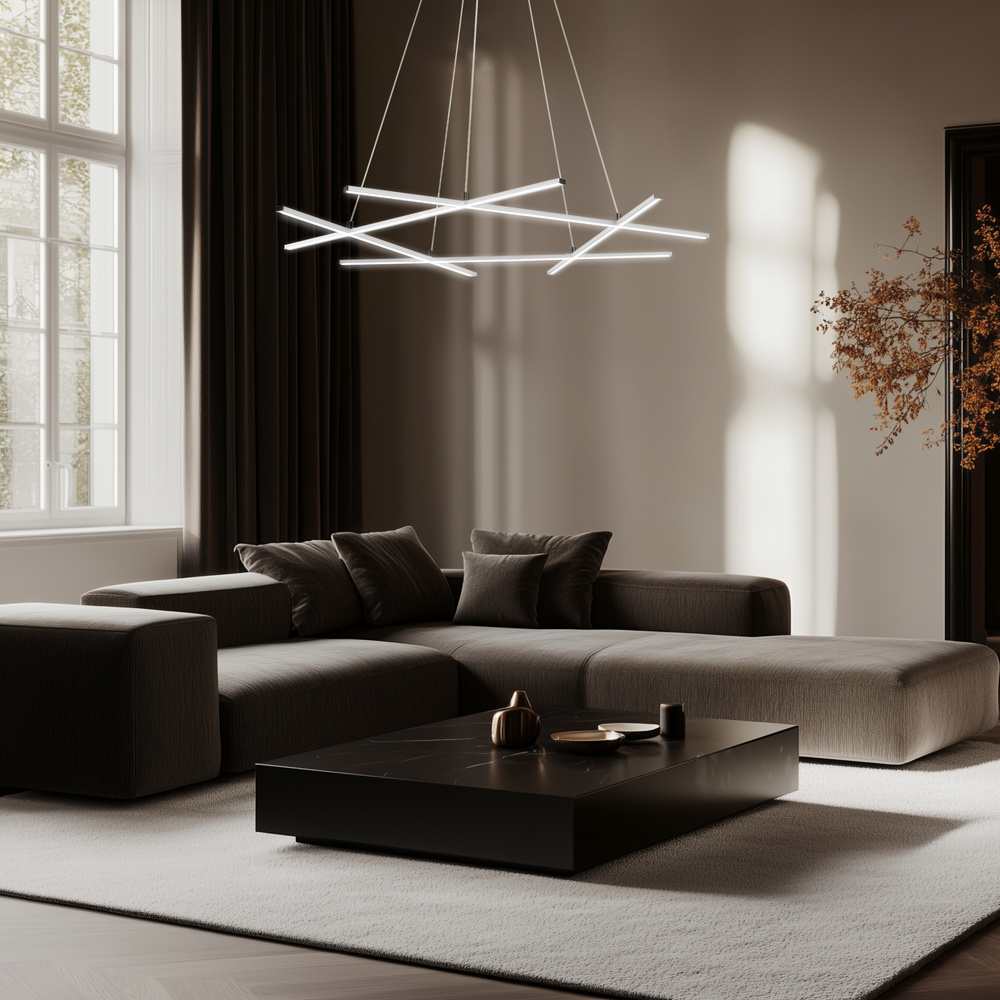 Lampa wisząca Led ANDROS 5-punktowa – geometryczny nowoczesny żyrandol LED 4000K