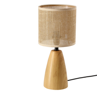 Lampka nocna Viles ceramiczna z abażurem beżowa na stolik nocny