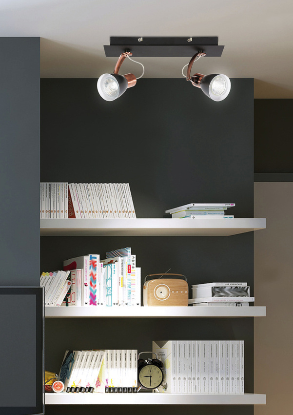 Lampa sufitowa Markus listwa reflektor regulowana 2-punktowa metalowa