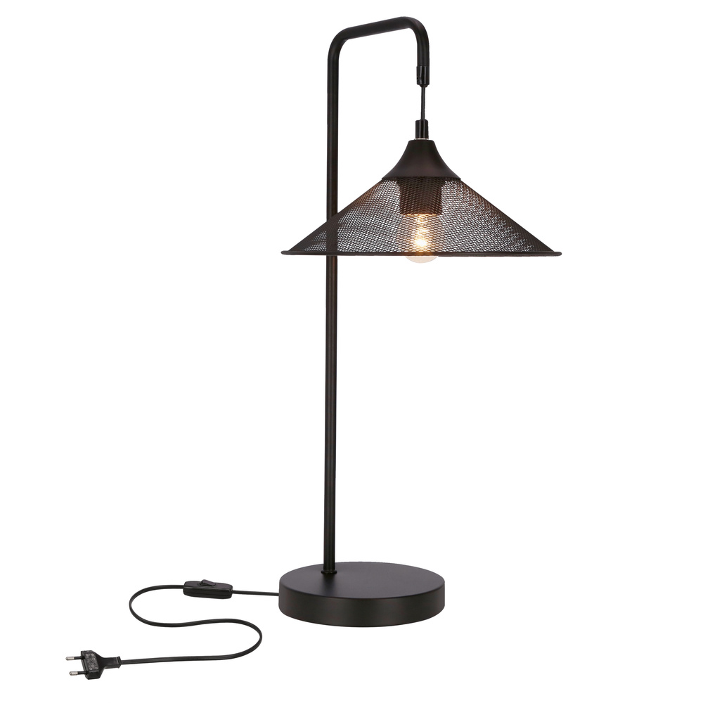 Lampka nocna Kiruna metalowa czarna nowoczesna E27
