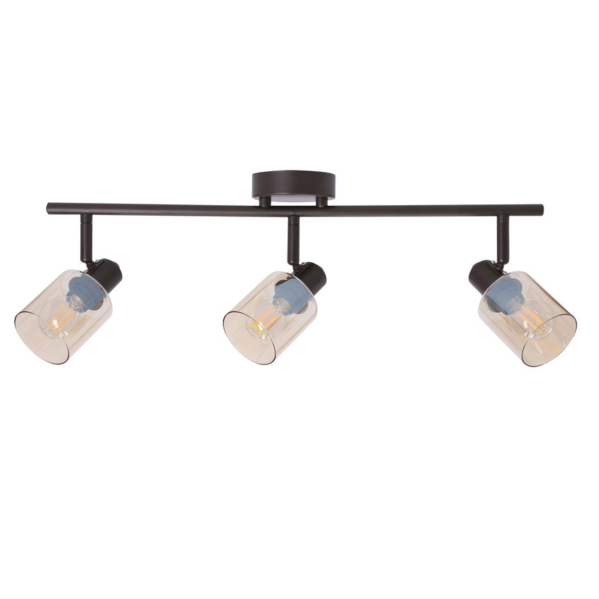 AGRA LAMPA SUFITOWA BRUNATNY 3X40W E14 KLOSZ BURSZTYNOWY - Candellux