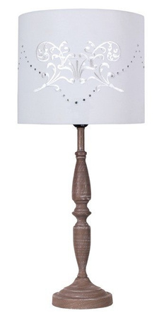 Lampka nocna Farisa biała z abażurem nowoczesna E27 Candellux
