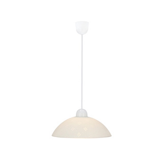Lampa wisząca Fanusa szklana biała klosz 30 cm do kuchni E27