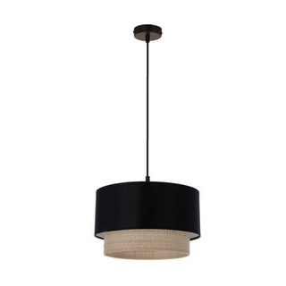 Lampa wisząca z abażurem Sferia czarno-beżowa do salonu E27