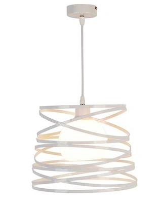 Lampa wisząca Akita biała szklana do salonu pojedyncza E27