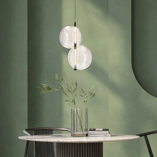Lampa wisząca Playa kula podwójna szklana transparentna LED 10W 3000K