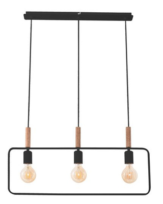 Lampa wisząca Frame potrójna czarna regulowana do salonu nad stół E27