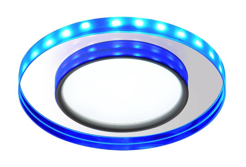 Lampa wpuszczana okrągła zintegrowany LED 6500K niebieska dekoracyjna