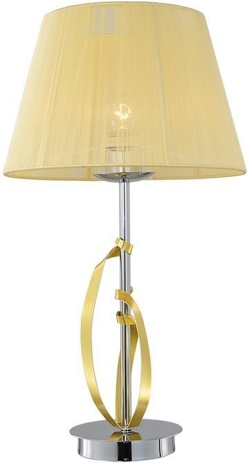 Lampa stołowa gabinetowa chrom / złoty abażur 60W Diva Candellux 41-55071