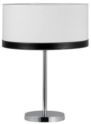 Lampka nocna Tida z abażurem płótno skóra chrom 1xE27