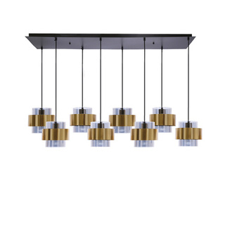 Lampa wisząca z abażurami Spiega mosiężna 8xE27 klosze dymione