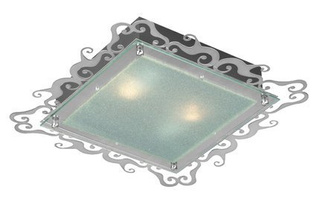 Plafon Casablanca kwadratowy 38 cm satynowy srebrny E27 Candellux