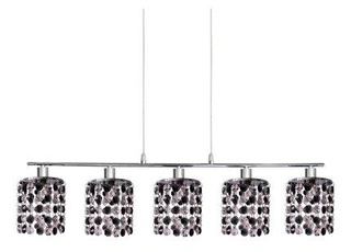 Lampa wisząca Royal z kryształkami chromowana 5-punktowa nad stół do salonu