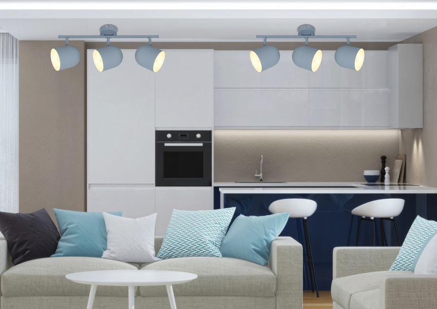 Lampa sufitowa Azuro listwa regulowana 3-punktowa do kuchni