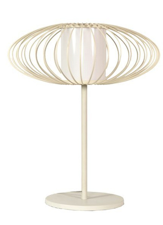 Lampka nocna Himera biała metalowa z abażurem E27 Candellux