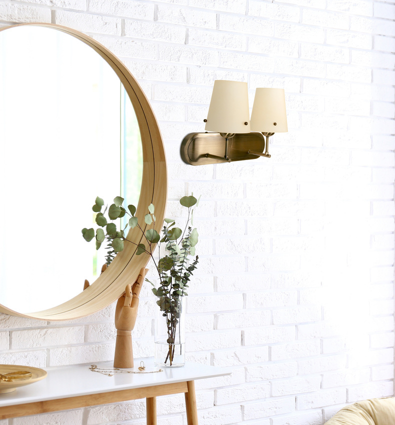 KINKIET DASTI PATYNOWY 2X60W E27 KLOSZ BEŻOWY 22-10506